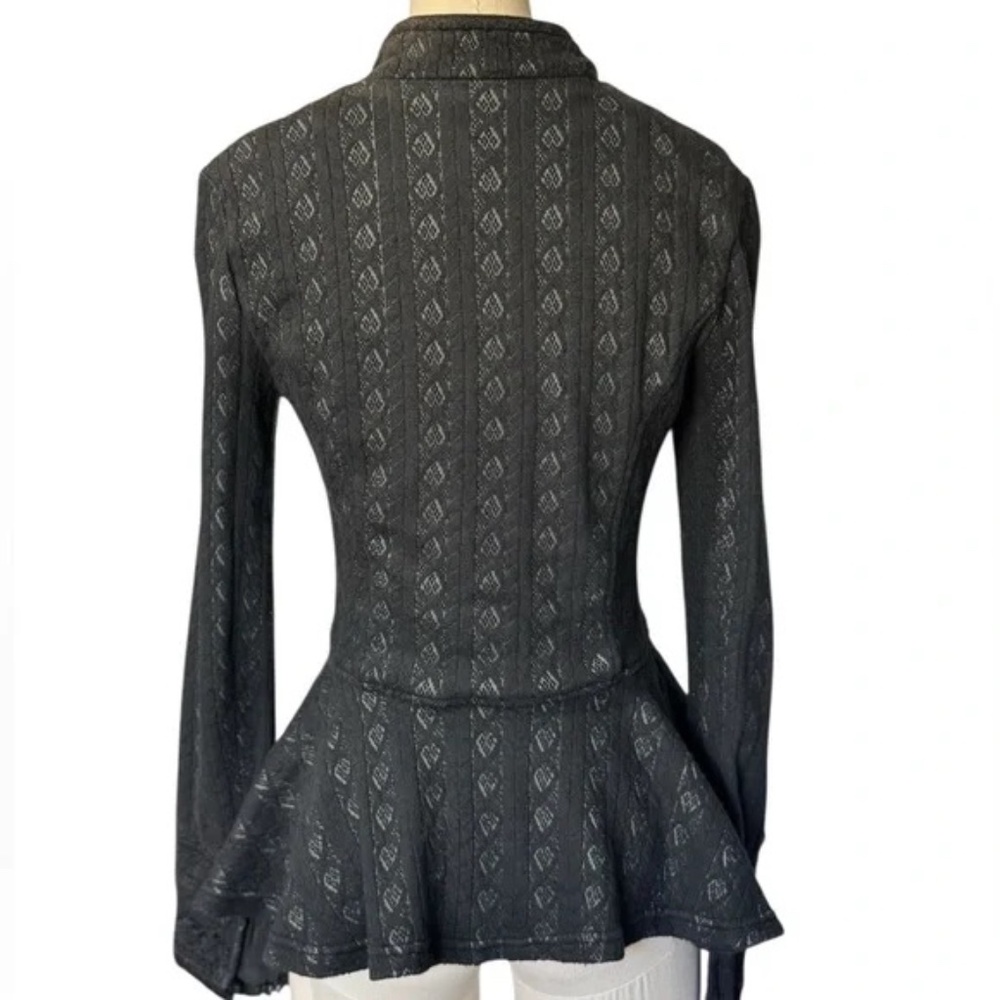 Free People Cable Knit Peplum Military Jacket Size 6 - Picture 5 of 6
